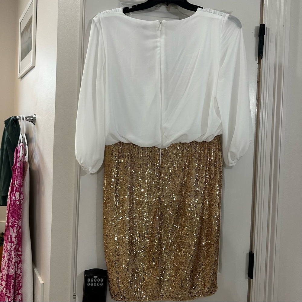 NWT gold sequin skirt dress. This is an EU size 16. Fits more like a US14 - Picture 5 of 5